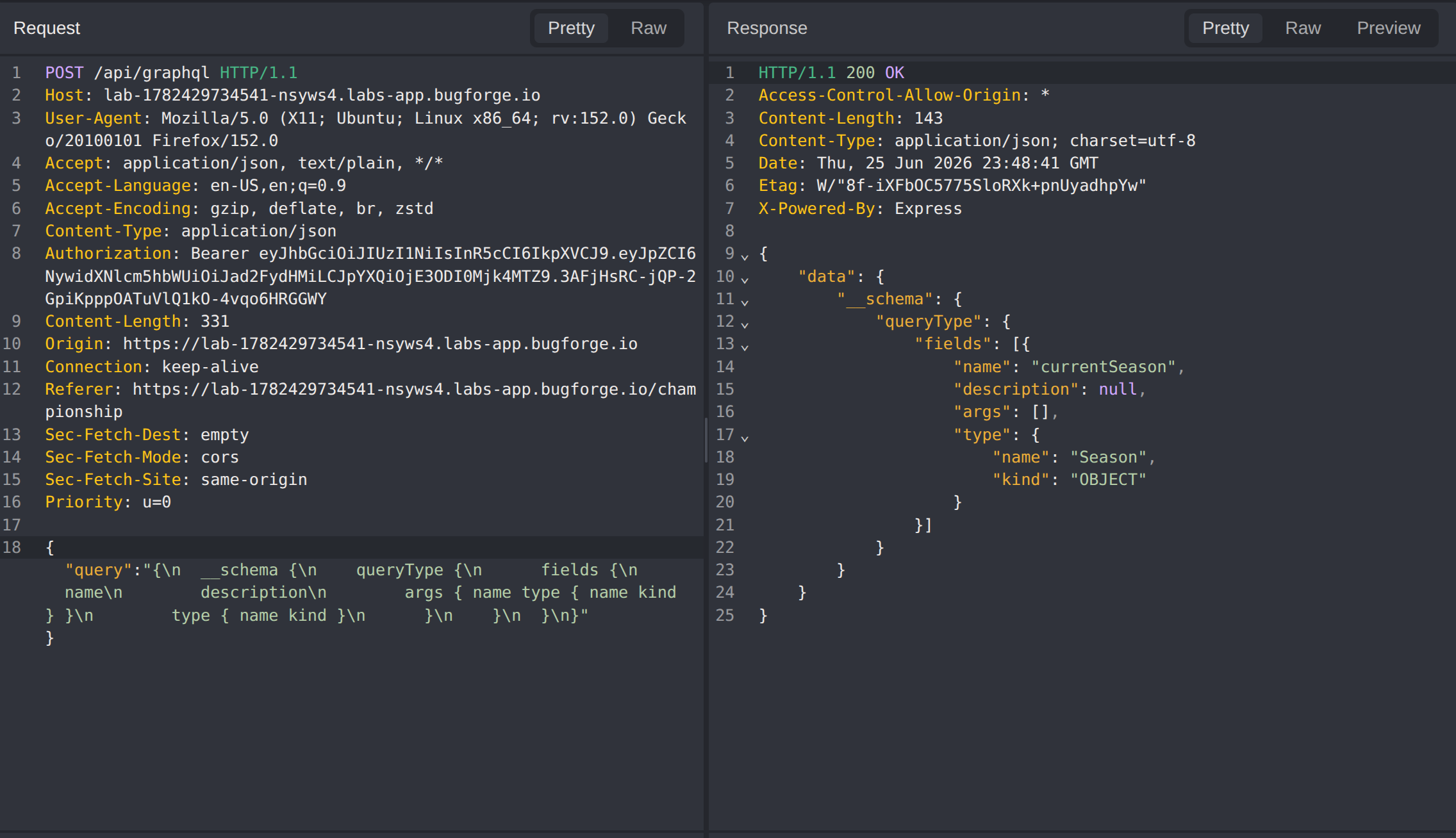 Available queries enumerated from the schema