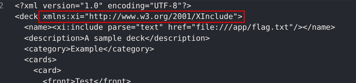 XInclude Namespace Declaration