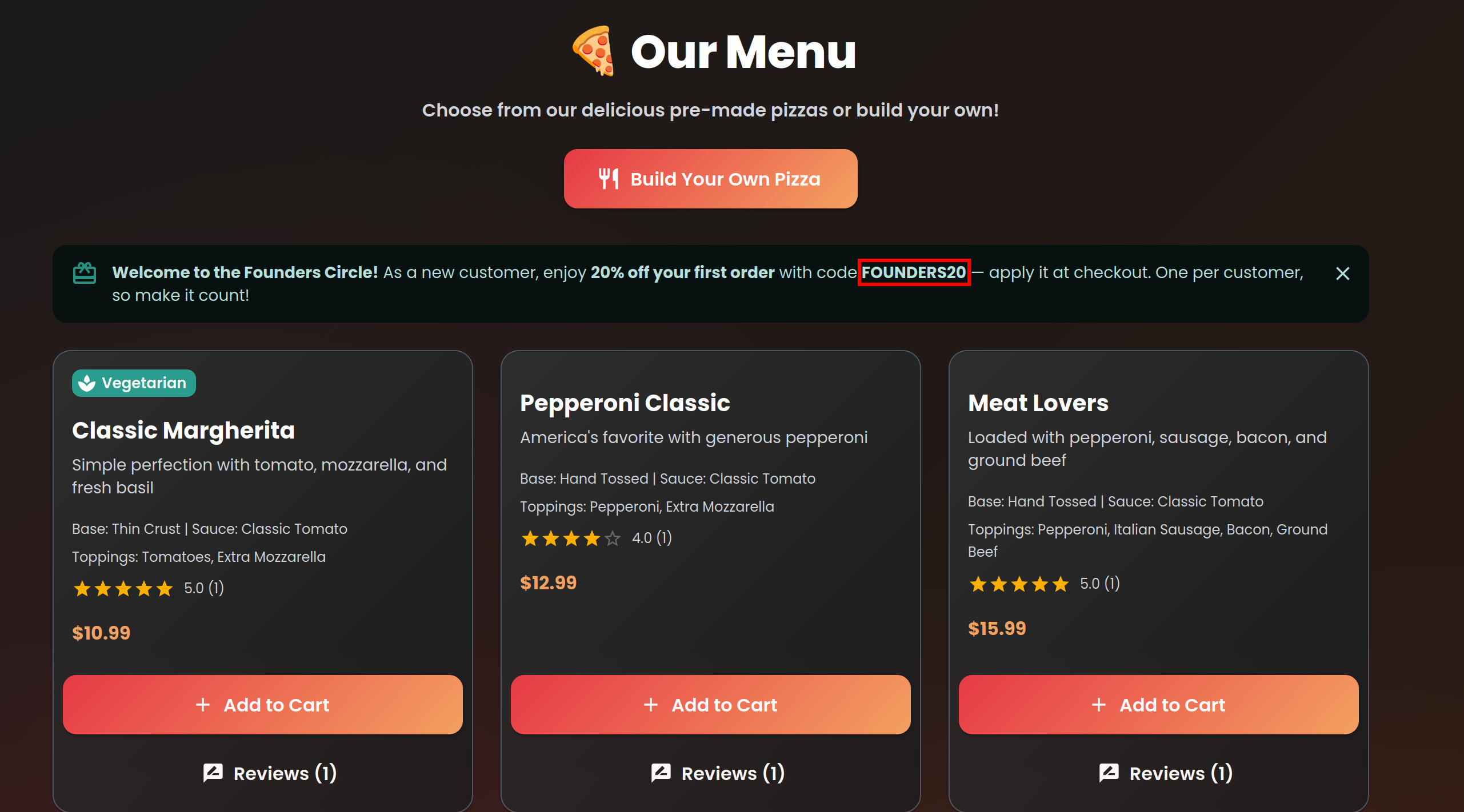 Menu - FOUNDERS20 Promo Banner