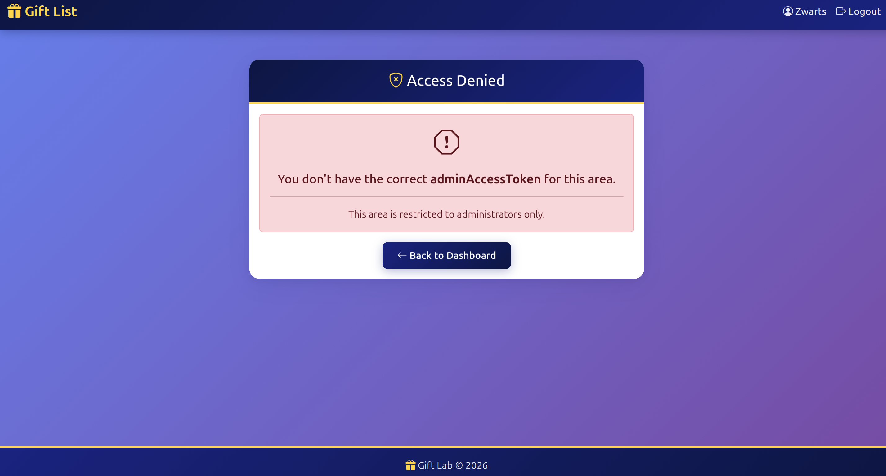 Admin access denied