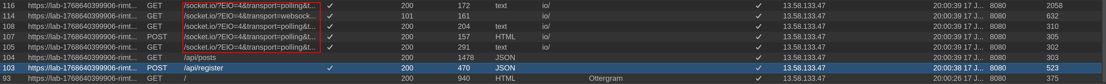 WebSocket calls
