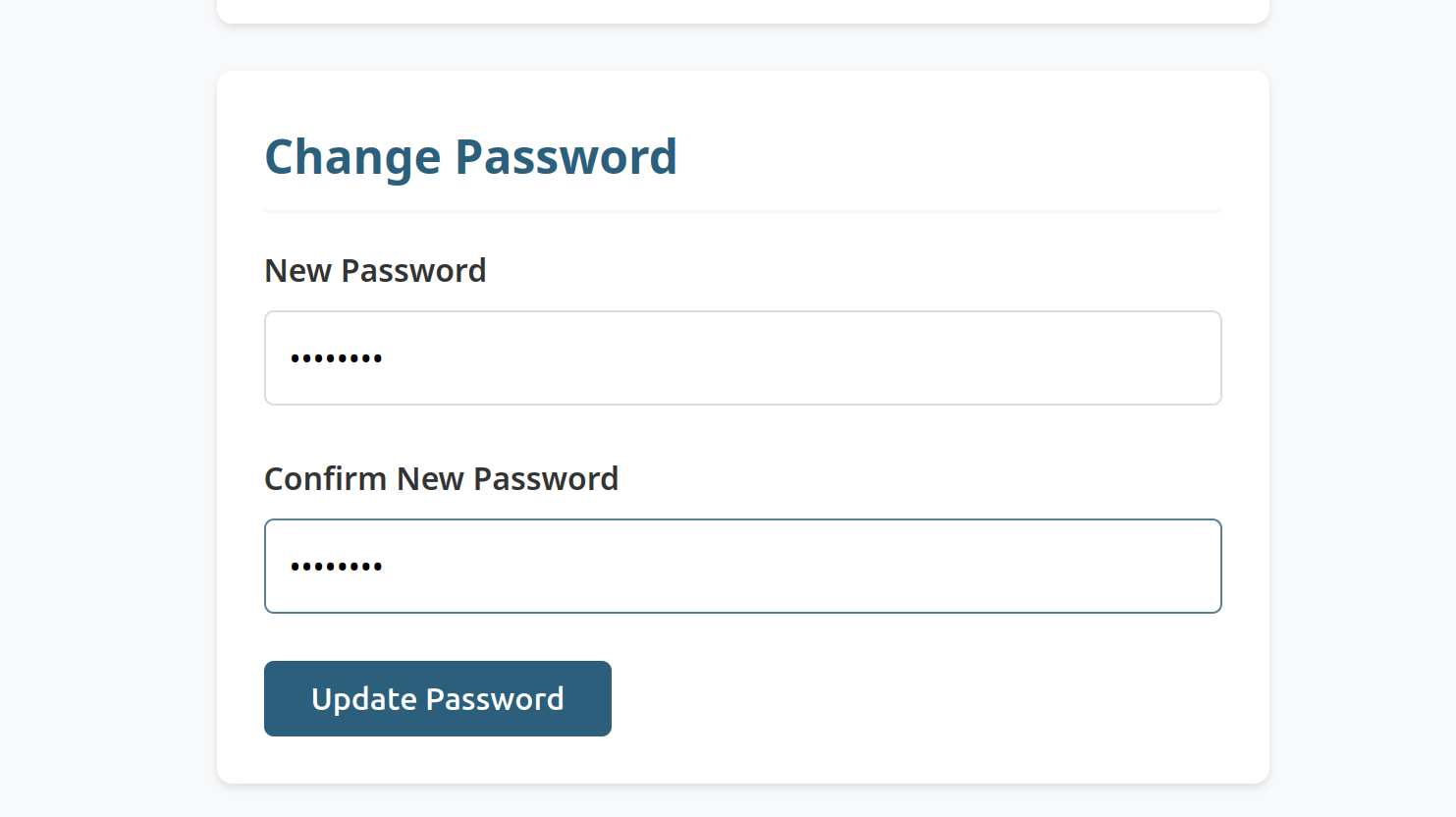 Change Password UI