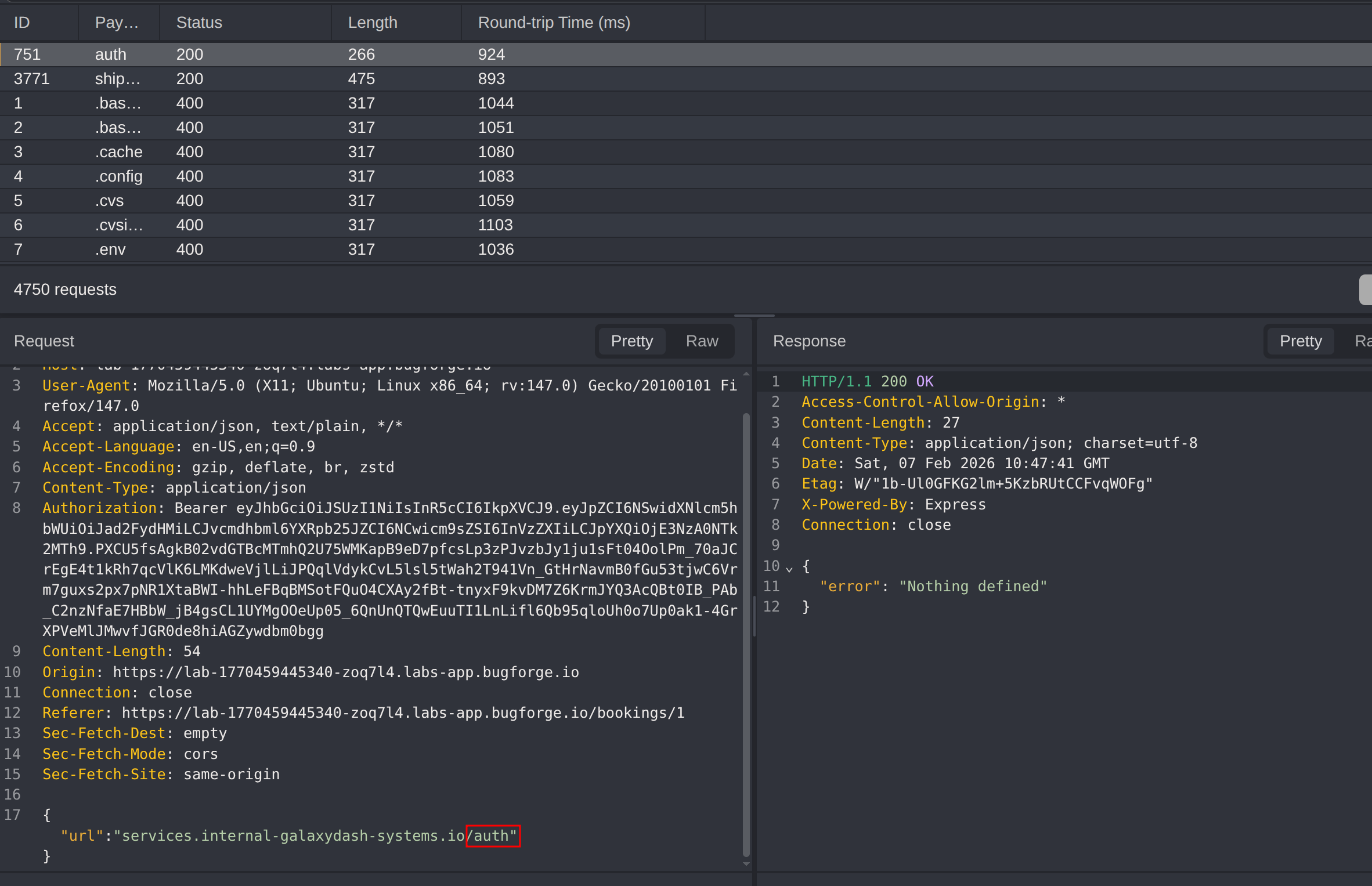 Auth endpoint