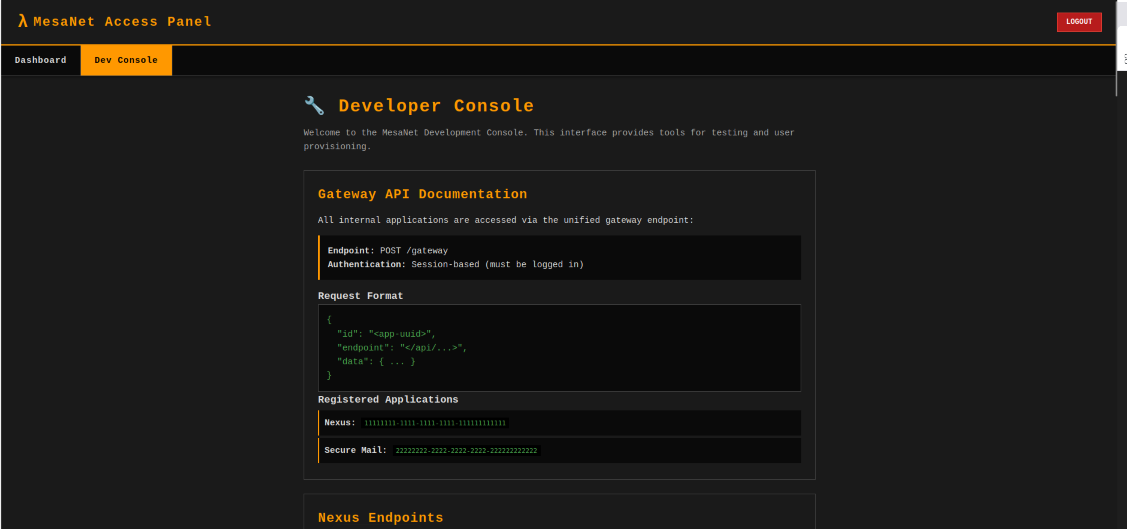 Dev Portal - UI