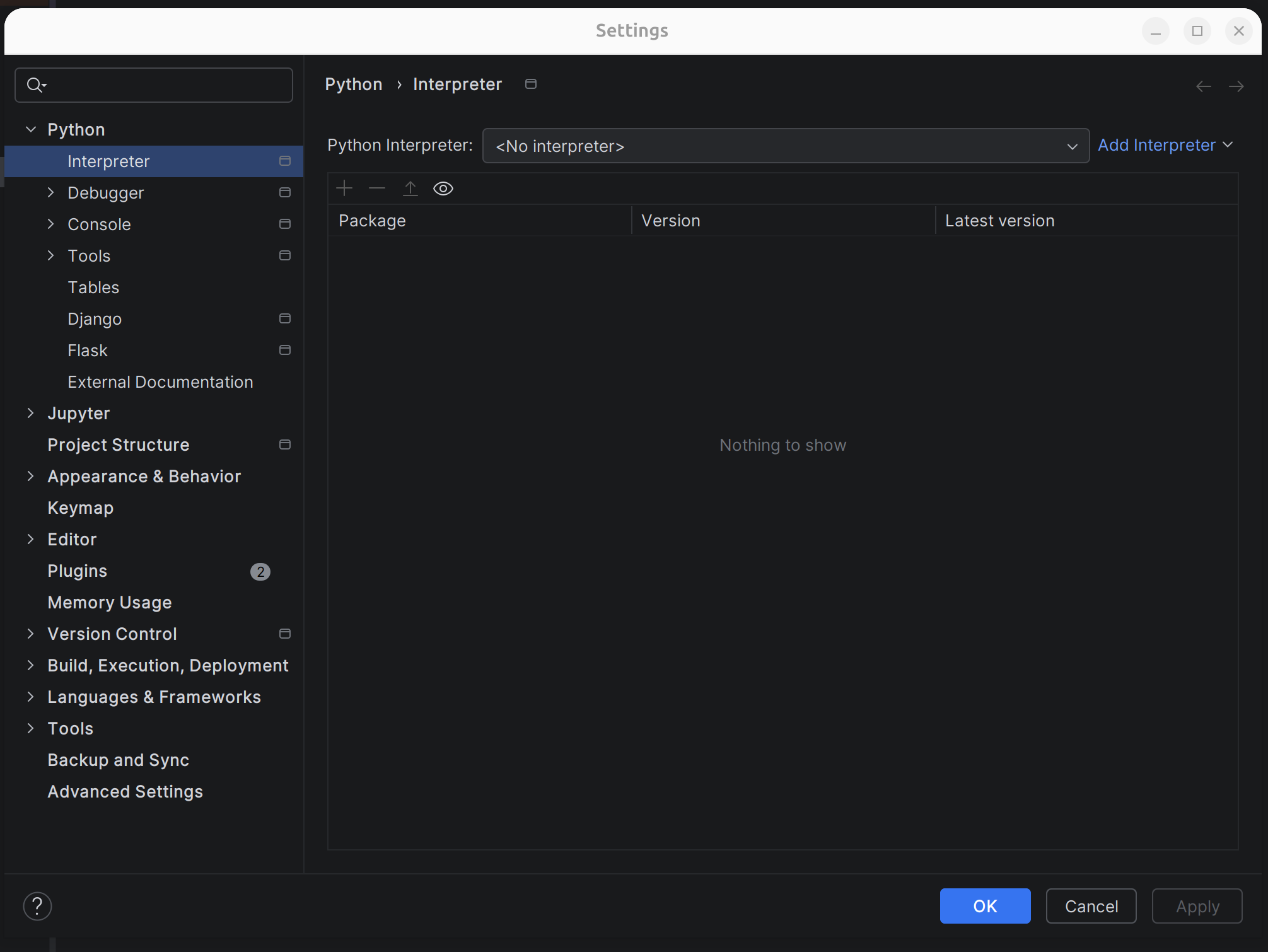 File > Settings > Interpreter