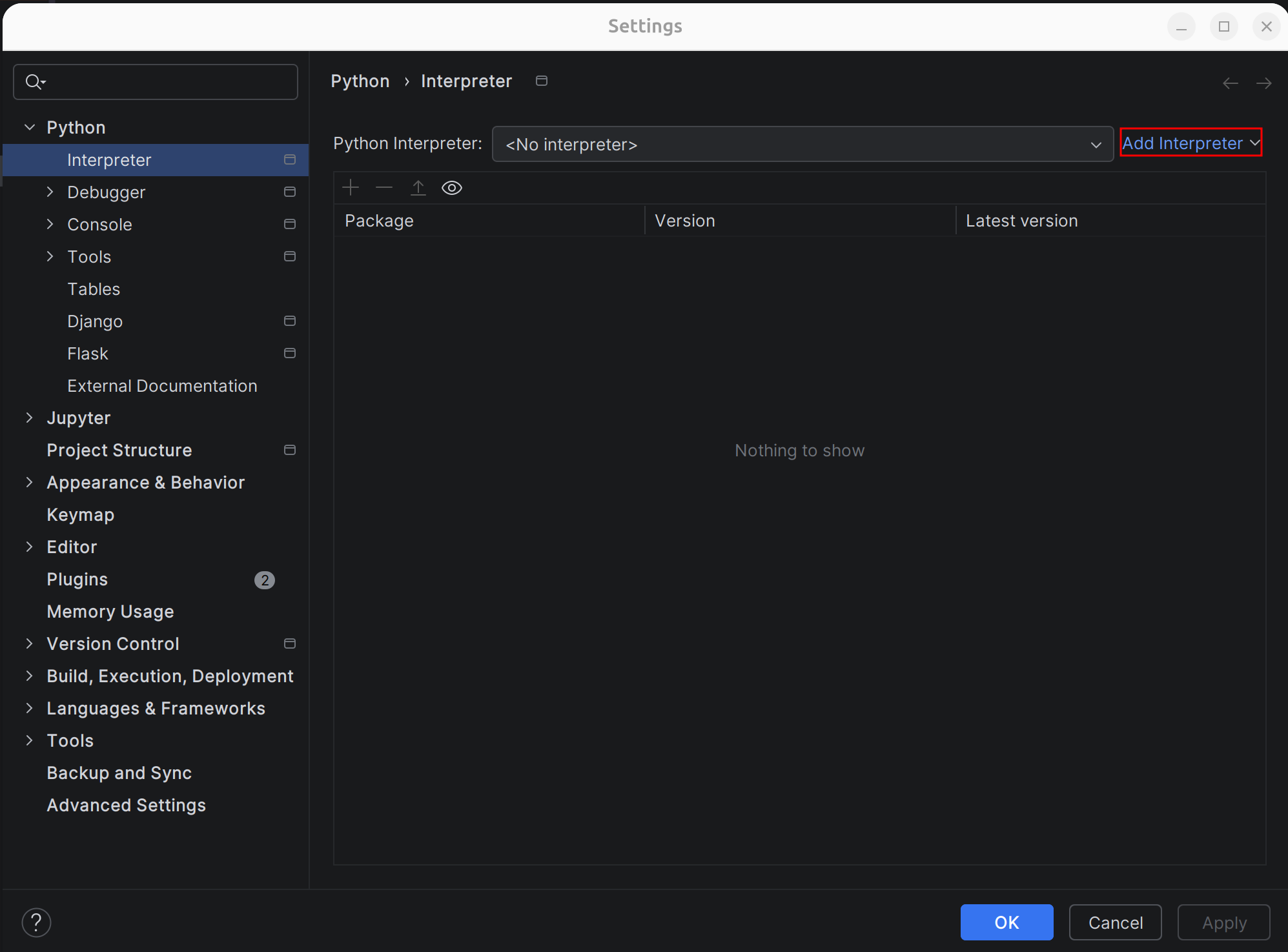 Add interpreter